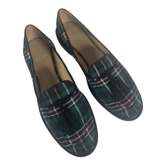 Ann Taylor Women’s Plaid Tassel Slip On Loafers - Picture 8 of 9